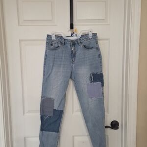 KanCan Light Blue Patchwork Skinny Jeans